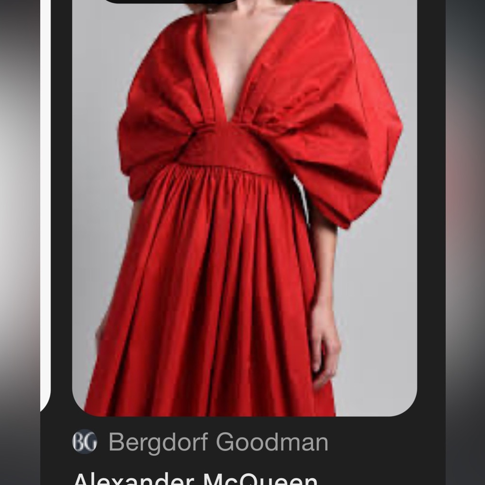 ALEXANDER MCQUEEN Cocoon Gown Dress In Valentine Red Size 8/10  M L Large 44 - Picture 16 of 16